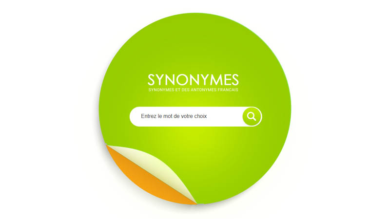 Page d’accueil du site Synonymes.com